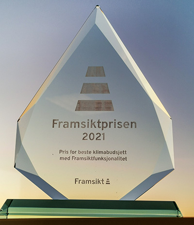 Framsiktprisen 2021, statuett for beste klimabudsjett med Framsiktfunksjonalitet