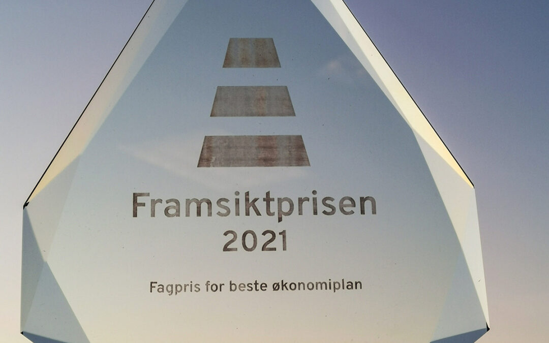 Fagprisen for beste økonomiplan Framsiktprisen 2021, statuett for fagprisen for beste økonomiplan