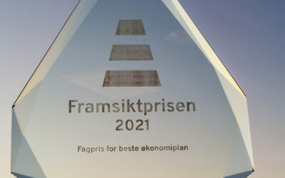 Fagprisen for beste økonomiplan Framsiktprisen 2021, statuett for fagprisen for beste økonomiplan
