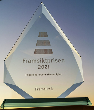 Framsiktprisen 2021, statuett for fagprisen for beste økonomiplan