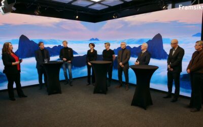 Framsikt_Brukerforum_Paneldebatt Ni deltakere i en paneldebatt under Framsikt Bruekrforum 2021